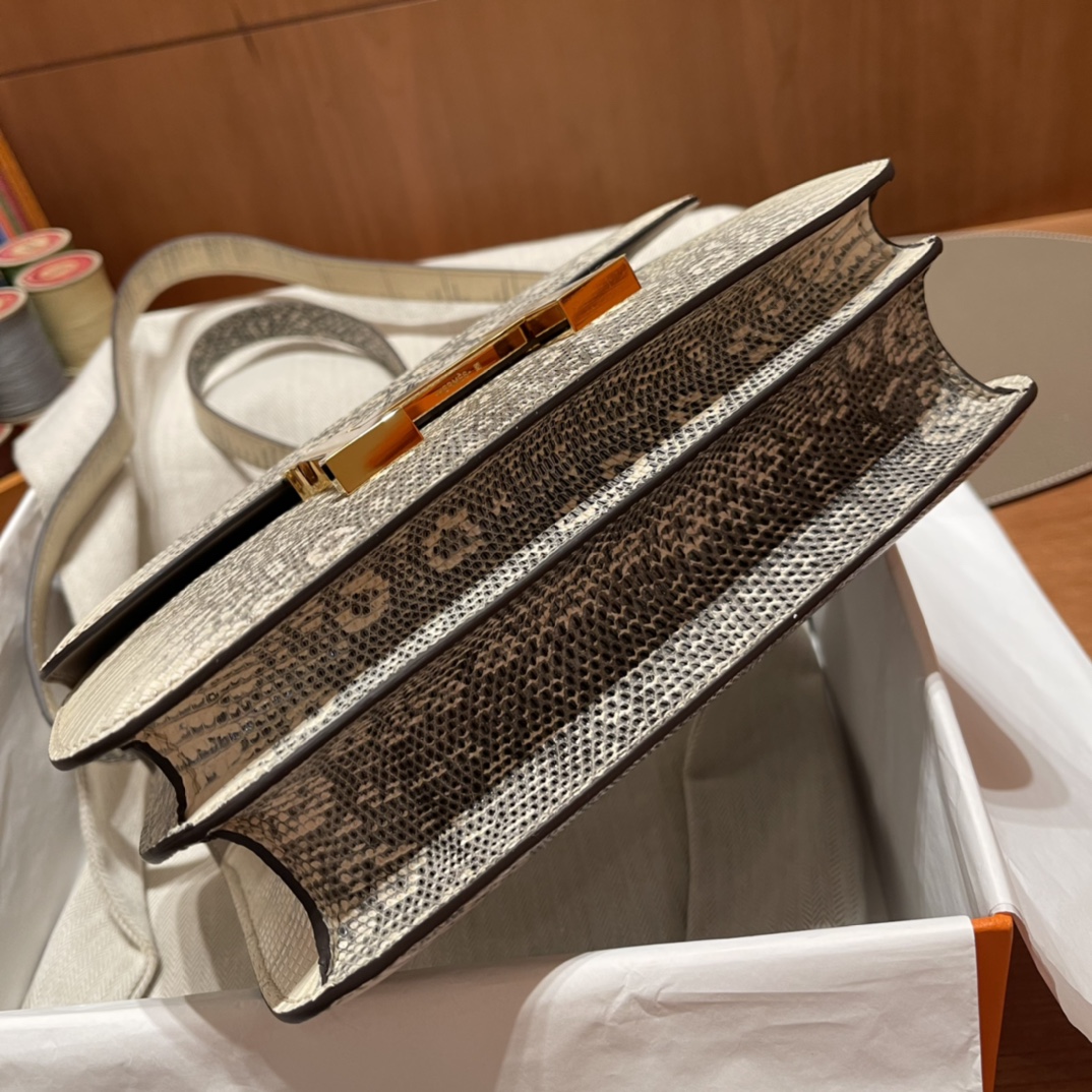 에르메스 콘스탄스24 옴브레 금장 리자드 가죽